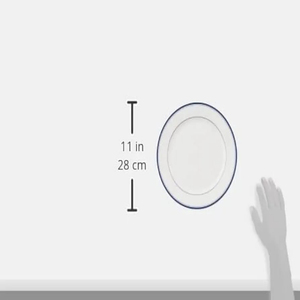 Juego de cena de cerámica Premium de 14 piezas Diseño de tira azul con 4 platos de cena Platos de 4 cuartos 2 cuencos grandes 4 cuencos pequeños - Product Image 6