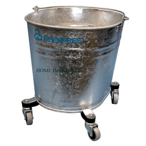 Cubo de fregona de metal galvanizado, escurridor duradero de diseño moderno ecológico de 4L para uso doméstico y comercial - Product Image 3