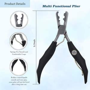 LUMINEX IMPEX LI-2085 Pince à extensions capillaires professionnelle en acier inoxydable à pointe plate pour extensions de kératine pré-collées par fusion - Product Image 4