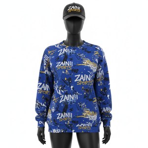 <b>Women</b> Pullover Sweatshirt High Quality Cotton Poly Fleece Warm <b>Blue</b> Printed Sublimation Custom Logo <b>Women</b> breathable Sweatshirts - Product Image 1