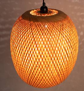 Suspension moderne en bambou abat-jour suspendu éco friendly lampe décor salon chaud et vintage style - Product Image 4