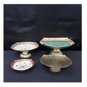 Lot de 3 bols à chocolat gravés en laiton peint à la main en émail moderne - Product Image 6