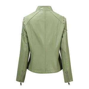 Veste en cuir femmes 2025 veste de base manteau femme hiver moto veste en cuir PU fermeture éclair s vêtements d'extérieur - Product Image 2