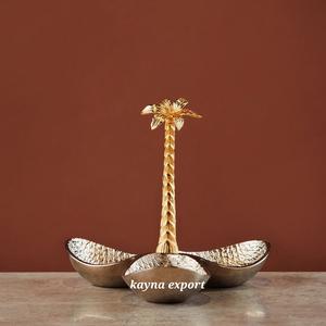 Handicraft Aluminum Metal Sea <b>Shelf</b> Design Dry Fruit Bowl <b>Gold</b> Platted Newly design Metal Bowl - Product Image 6