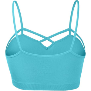 Soutien-gorge de sport croisé de poitrine basse pour femmes de qualité supérieure soutien-gorge de sport de gymnastique haut court rembourré doublure en spandex course soutien-gorge de fitness de yoga - Product Image 2