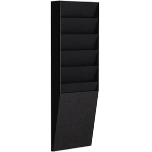 Organisateur de magazines en polystyrène noir avec 6 compartiments - PAPERFLOW 23,6 x 71,2 x 8,3 cm pour brochures DIN A4 - Product Image 2