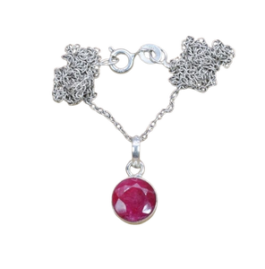Mode filles meilleur pendentif 925 argent Sterling rubis pierre précieuse cadeau d'anniversaire pour avec 925 timbre pendentif en argent bijoux - Product Image 1