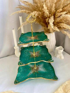 Plateau en résine époxy personnalisé, support à gâteau, plateau en résine fait à la main, plateau décoratif moderne pour cadeau de mariage, prix de gros en provenance d'Inde - Product Image 5