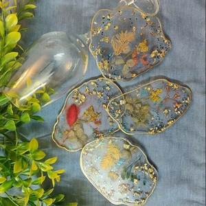 แผ่นรองแก้วเรซิ่นทรงกลมสไตล์โบฮีเมียน น้ำหนักเบา เป็นมิตรกับสิ่งแวดล้อม พื้นผิวเรียบ คุณภาพสูง สำหรับใช้ในบ้านและสำนักงาน - Product Image 1