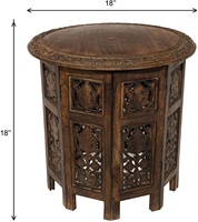 Table d'appoint et table basse modernes en bois, sculptées à la main, design Art Déco, pour salon, table de chevet, assemblage facile, vente en gros