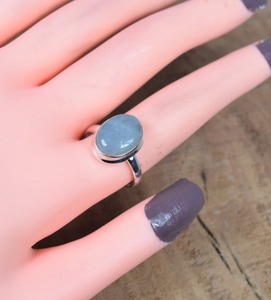 Aigue-marine naturelle Bague faite à la main Couleur verte Bijoux en argent sterling massif 925 Bijoux en argent sterling 925 Bague estampée Bijoux - Product Image 2