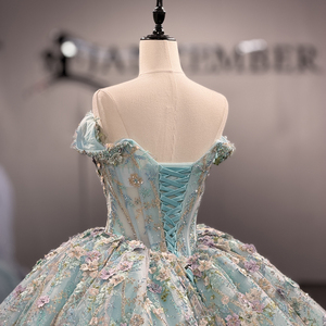 Vestido de Quinceañera Azul Claro con Lentejuelas y Tul, Estilo Princesa, Corsé Transparente con Cuentas, para Fiesta de 15 Años, Estilo Vintage - Product Image 3