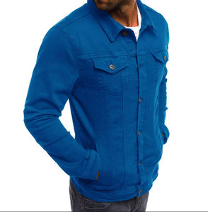 Vente en gros 2024 Nouvel arrivage de streetwear mode pour hommes veste en jean design personnalisé de haute qualité veste en jean déchirée à boutons avant - Product Image 4