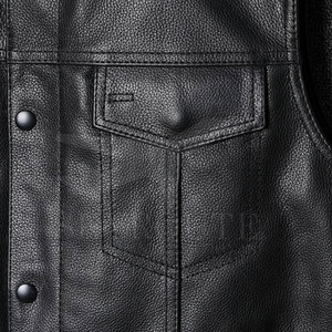 Chaleco de cuero sin mangas para otoño e invierno, Chaleco de cuero de la mejor calidad, Chaleco de cuero genuino transpirable - Product Image 5