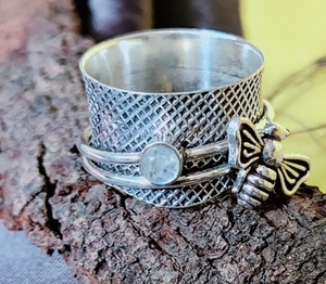 Vente en gros de bague classique de mariage ou de fête en argent sterling 925 magnifique ensemble de pierres précieuses en pierre de lune pour fiançailles pour cadeau - Product Image 3