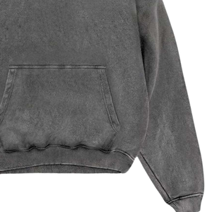 Sweat à capuche gris délavé à l'acide, look vintage délavé, pull oversize, molleton de coton doux, streetwear décontracté, sweat à capuche unisexe pour l'hiver - Product Image 5