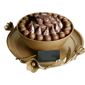 Admirable diseño Decoración de mesa cuenco para servir cuencos de forma redonda de Metal de alta calidad con soporte para Chocolate y otros dulces - Product Image 5