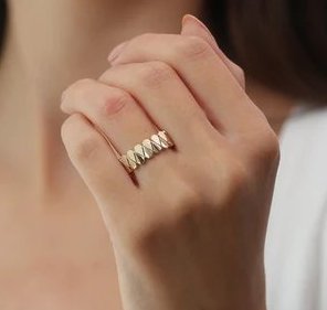 Solide 925 Sterling Silver Unique Design Or Rempli Bague Femmes Fille De Mariage Bague De Fiançailles Fine Bijoux En Argent En Gros En Vrac - Product Image 2