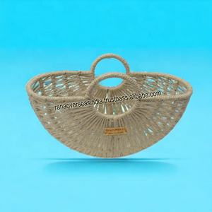 Cesta de cuerda de Yute natural hecha a mano ecológica al por mayor, cesta de almacenamiento tejida a mano, cesta de regalo - Product Image 3