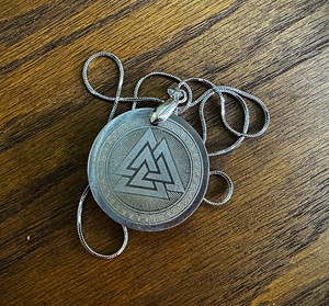 Custom Handmade Christian Viking Pendant Collectible Coin Shape Damascus Steel <b>Locket</b> Necklace - Product Image 6