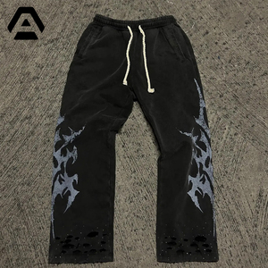 Pantalon de jogging imprimé délavé à l'acide pour hommes Meilleur pantalon baggy évasé surdimensionné en tissu de coton PAR AMAZING INDUSTRIES - Product Image 3