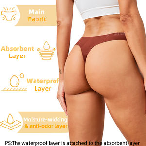 String menstruel 4 couches sans couture Light Flow Ropa Intérieur Menstruel Culotte <span class=keywords><strong>Menstruelle</strong></span> Sous-vêtements <span class=keywords><strong>Tanga</strong></span> pour Menstruation - Product Image 5