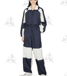 Women's Winter Plus Size Windbreaker Lightweight Tracksuit Zip up <b>Nylon</b> Cropped Hoodie and <b>Jogger</b> Set OEM - Product Image 1