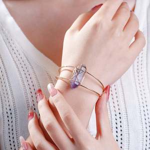 Jeulia Soothing Power Hexagonal Natural Amethyst <b>Bangle</b> <b>Bracelet</b> - Product Image 2