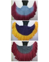 Falda Gypsy Teñida de 25 Yardas, 95% Algodón, 5% Elastano, Marca Premium, Nueva, Larga, Acampanada, Transpirable, para Ballet, Danza Latina, IMPACT, para Mujer