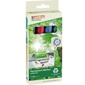Marcadores Permanentes EDDING 22 EcoLine 1-5mm Colores Surtidos 4 Piezas/Paquete - Product Image 1