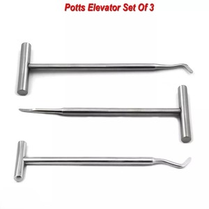 Juego de instrumentos de extracción de dientes Manual de acero inoxidable alemán, 3 elevadores de raíz Potts para limpieza bucal, equipos de llenado de dientes - Product Image 6