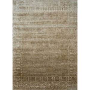 Alfombra de Seda Anudada a Mano AKPS-3002 Gulmarg Gold, Diseño Geométrico Clásico, 10 mm, Viscosa, para Entrada, Pasillo, Rectangular, Hecha a Mano - Product Image 1