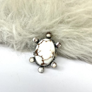 Bagues en argent sterling 925 Bagues turquoise blanche Bagues de mode en argent 925 Bagues de bohême Belles bagues avec pierre naturelle - Product Image 3