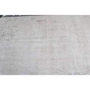 พรมวินเทจขนาดใหญ่ 4.7x8.9 ฟุต พรมตุรกี สีเบจน้ำตาล พรมขนสัตว์แท้ - Product Image 5