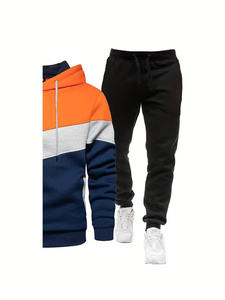 Ensemble de survêtement grande taille pour hommes de haute qualité fabriqué en usine coupe-vent en nylon imperméable fermeture éclair vente douce jogging polaire hiver XL - Product Image 2