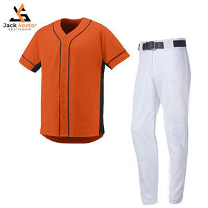 Ensembles d'uniformes de baseball personnalisés unisexes pour adultes, 100 % polyester, séchage rapide, respirant, évacuant l'humidité, antibactérien, numérique - Product Image 1