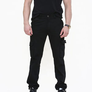 กางเกงขายาวผ้าแคนวาสบุขนแกะสำหรับผู้ชาย 100% ผ้าฝ้าย สไตล์สตรีทแวร์ มีสายรัด ทรงหลวม ใส่สบาย - Product Image 3