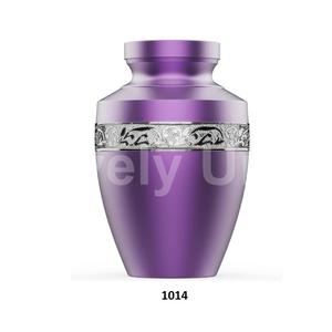 Urnas para adultos de cremación de aluminio de mármol verde con tres bandas plateadas para cenizas humanas Bolsa de terciopelo gratis - Product Image 4