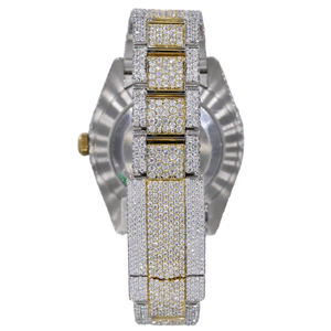 Montre Moissanite Iced Out, design de luxe avec diamants VVS, montre-bracelet à quartz en acier inoxydable pour homme - Product Image 4
