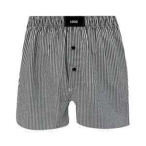 Caleçon élégant et léger en coton pour hommes Design à carreaux durable respirant tricoté Logo personnalisé écologique pour le salon - Product Image 3