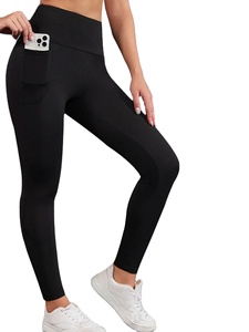 Leggings de sport push-up sans couture pour femmes taille haute solide Spandex/Nylon respirant extensible dans les quatre sens longueur cheville Gym Fitness - Product Image 5