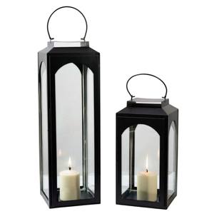 Farol de Metal con Recubrimiento de Polvo Negro Vintage para Decoración del Hogar, Farol de Hierro Colgante Decorativo de Estilo Moderno para Eventos y Jardín - Product Image 1