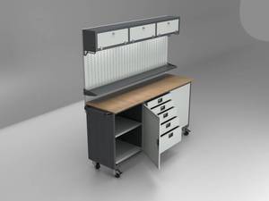 ตู้เก็บเครื่องมือช่างอุตสาหกรรมคุณภาพดีที่สุด พร้อมลิ้นชักและระบบแผงติดผนัง ตู้เก็บเครื่องมือแบบโมดูลาร์ - Product Image 4