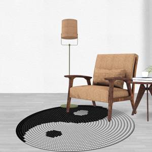 Yin Yang <b>Chenille</b> <b>Rug</b>: Modern Circle <b>Rug</b>, Printed <b>Rug</b> - Product Image 4