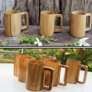 Handcrafted Modern <b>Wooden</b> Mug with Handle | Natural Solid Wood Beer Mug | Reusable Eco-Friendly Drinkware for Party - Product Image 5