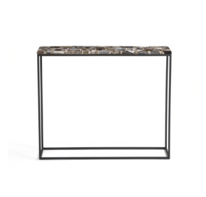 Table Console Moderne de Luxe en Agate Naturelle Marbre avec Base en Fer pour Salon ou Couloir d'Hôtel - Product Image 2