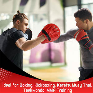 Almohadillas de enfoque de boxeo curvas con correa de mano y guantes de perforación ligeros de absorción de impactos para entrenamiento de velocidad y precisión - Product Image 6