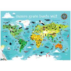 Affiche de la carte du monde XXL pour enfants, grande illustration colorée de notre monde - Product Image 6