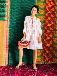 Nouveauté vêtements d'été, mini robe en coton imprimé floral pour femme, robe courte, cadeau pour elle - Product Image 2