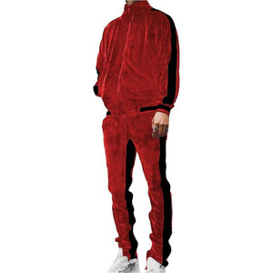 Conjunto Deportivo Casual de Invierno para Hombre, Chaqueta con Cremallera y Pantalones Jogger de Terciopelo Estampado o Liso, con Bolsillos, Resistente al Viento y Ecológico - Product Image 2